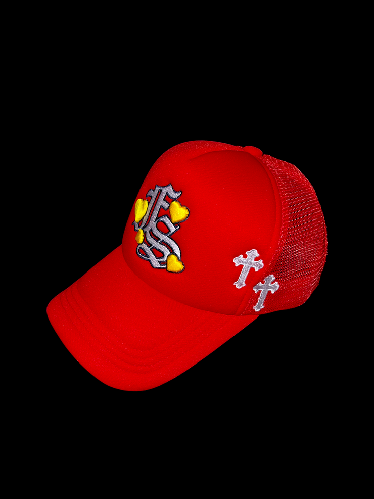Hearted hat (red)